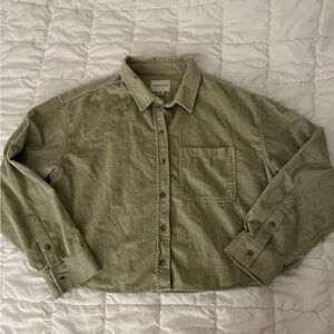 American Eagle Outfitters Sage Green Corduroy Shirt